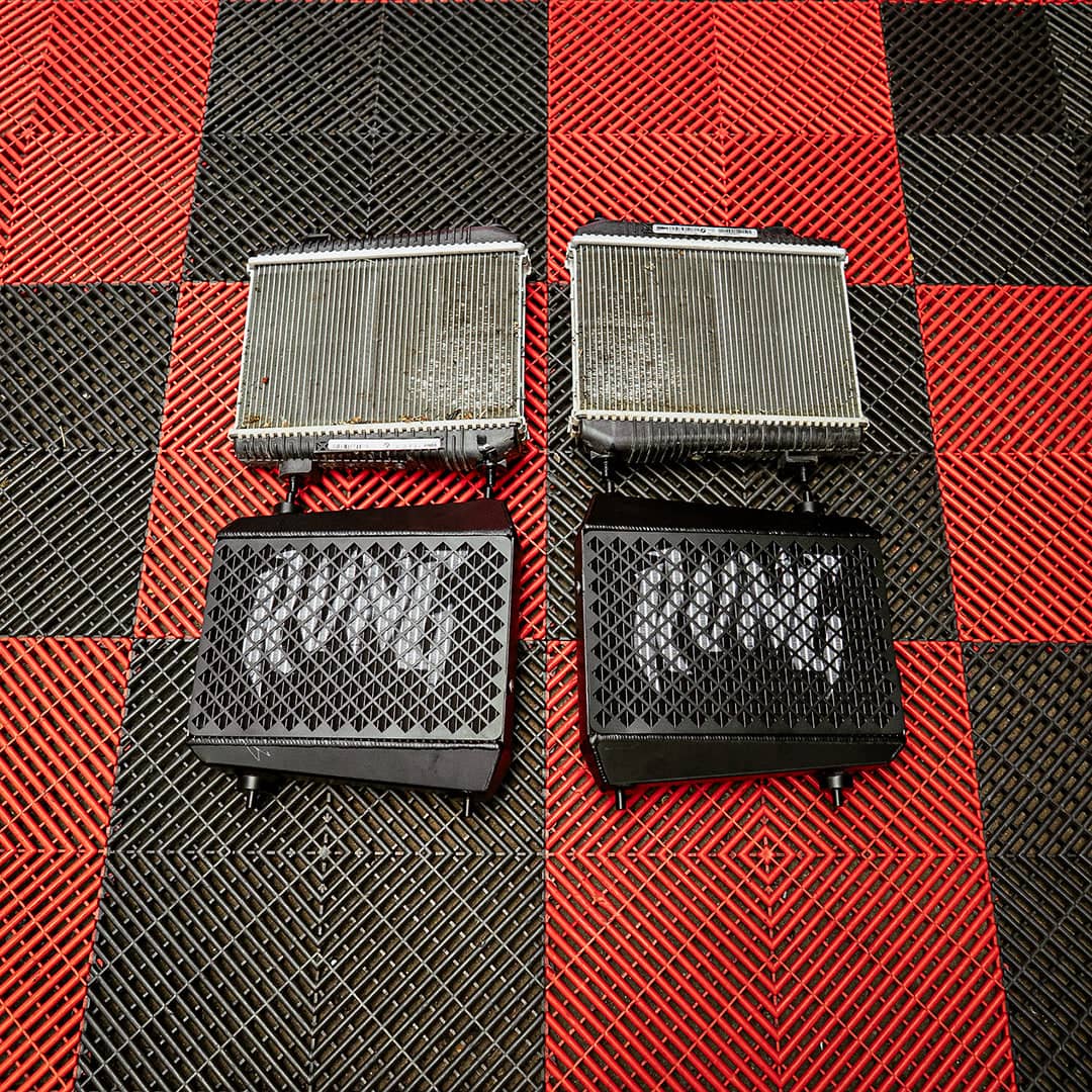 Kies-Motorsports Rvng RaceWorks Rvng (G80,G82,G87) S58 Auxilary Coolers w/ Built in Rock Guard
