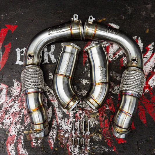Kies-Motorsports Rvng RaceWorks Rvng XL Flow Series 3.5” G9X/S68 M5 Catless downpipes