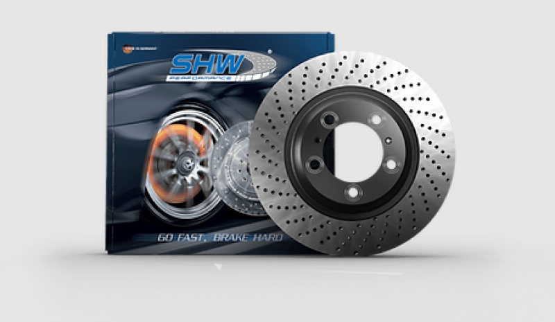 Kies-Motorsports SHW Performance SHW 05-08 Porsche Boxster 2.7L Left Front Cross-Drilled Monobloc Brake Rotor (98735140101)
