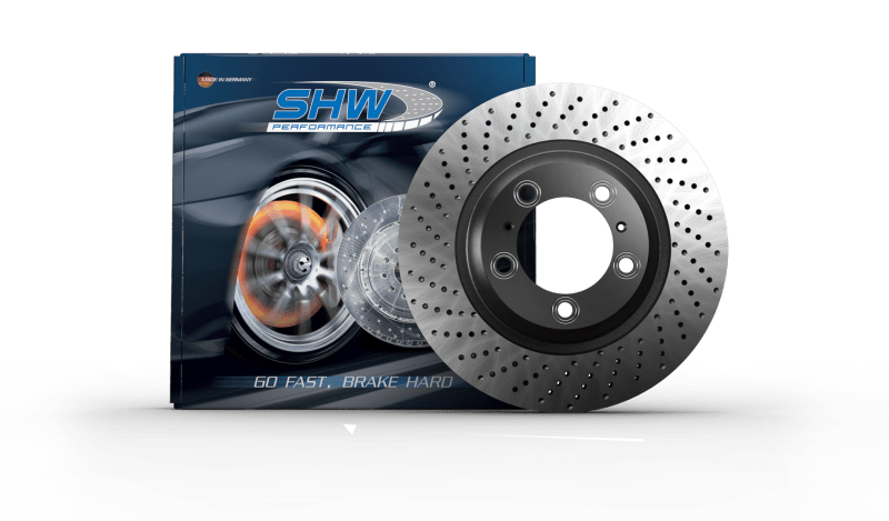 Kies-Motorsports SHW Performance SHW 05-08 Porsche Boxster 2.7L Left Front Cross-Drilled Monobloc Brake Rotor (98735140101)