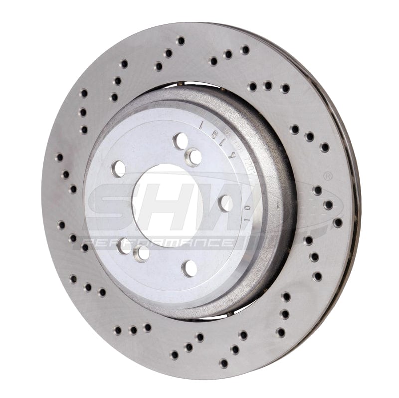 Kies-Motorsports SHW Performance SHW 06-08 BMW Z4 3.2L Left Rear Cross-Drilled Lightweight Brake Rotor (34212282303)