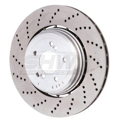 Kies-Motorsports SHW Performance SHW 06-10 BMW M5 5.0L Left Rear Cross-Drilled Lightweight Brake Rotor (34212282807)
