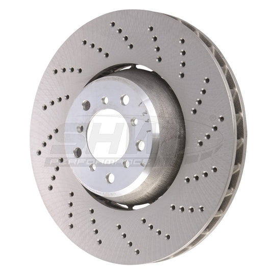 Kies-Motorsports SHW Performance SHW 06-10 BMW M5 5.0L Right Front Cross-Drilled Lightweight Brake Rotor (34112282806)