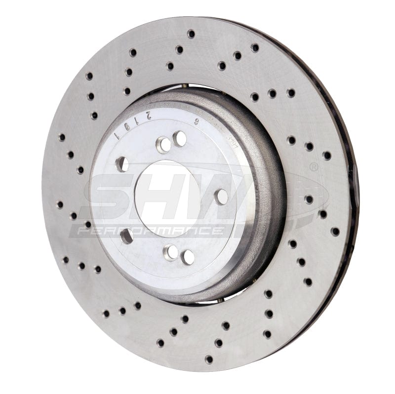 Kies-Motorsports SHW Performance SHW 08-13 BMW M3 4.0L Left Rear Cross-Drilled Lightweight Brake Rotor (34212283803)