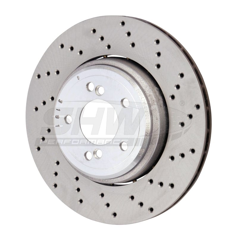 Kies-Motorsports SHW Performance SHW 08-13 BMW M3 4.0L Right Rear Cross-Drilled Lightweight Brake Rotor (34212283804)