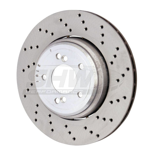 Kies-Motorsports SHW Performance SHW 08-13 BMW M3 4.0L Right Rear Cross-Drilled Lightweight Brake Rotor (34212283804)