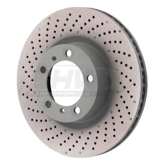 Kies-Motorsports SHW Performance SHW 09-16 Porsche 911 Carrera w/o Ceramic Brake Left Front Drill-Dimp MB Brake Rotor (99735140101)