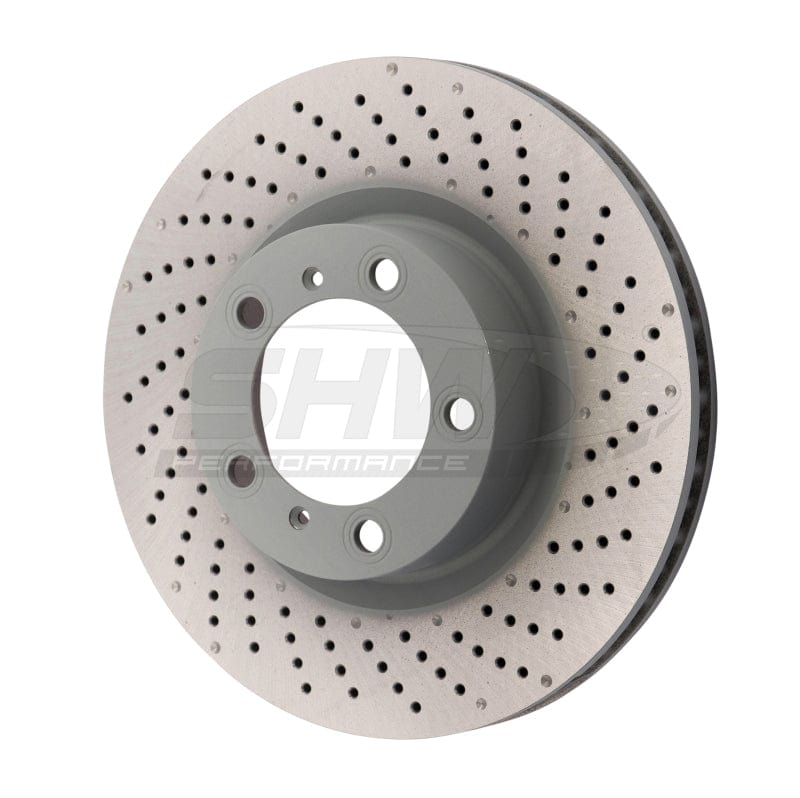 Kies-Motorsports SHW Performance SHW 09-16 Porsche 911 Carrera w/o Ceramic Brakes Right Front Drill-Dimp MB Brake Rotor (99735140201)