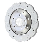 Kies-Motorsports SHW Performance SHW 13-15 Audi RS5 4.2L Rear Drilled-Dimpled Lightweight Wavy Brake Rotor (8T0615601A)