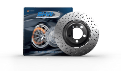 Kies-Motorsports SHW Performance SHW 14-18 Audi RS7 4.0L Front Drilled-Dimpled Lightweight Wavy Brake Rotor (4G0615301AH)