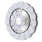 Kies-Motorsports SHW Performance SHW 14-20 Audi R8 5.2L (Excl Ceramic Brake) Front Drilled-Dimpled LW Wavy Brake Rotor (4S0615301B)