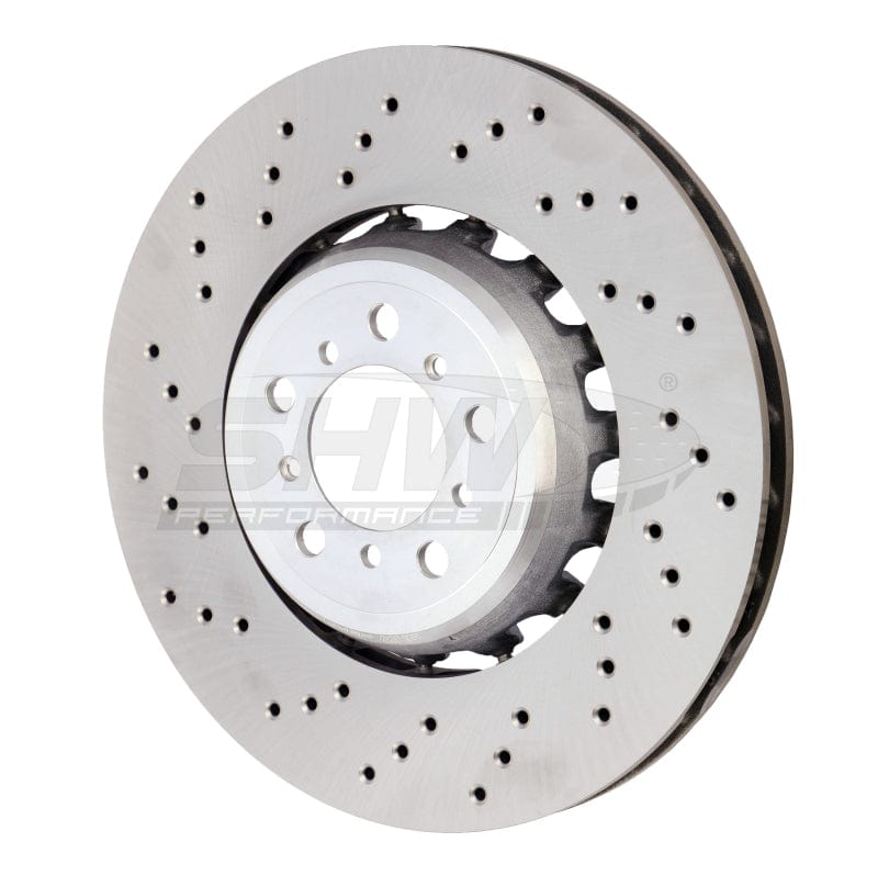 Kies-Motorsports SHW Performance SHW 15-18 BMW M3 3.0L Left Front Cross-Drilled Lightweight Brake Rotor (34112284809)