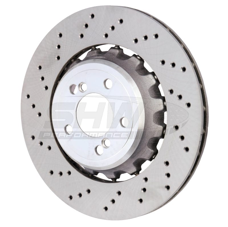 Kies-Motorsports SHW Performance SHW 15-18 BMW M3 3.0L Left Rear Cross-Drilled Lightweight Brake Rotor (34212284811)