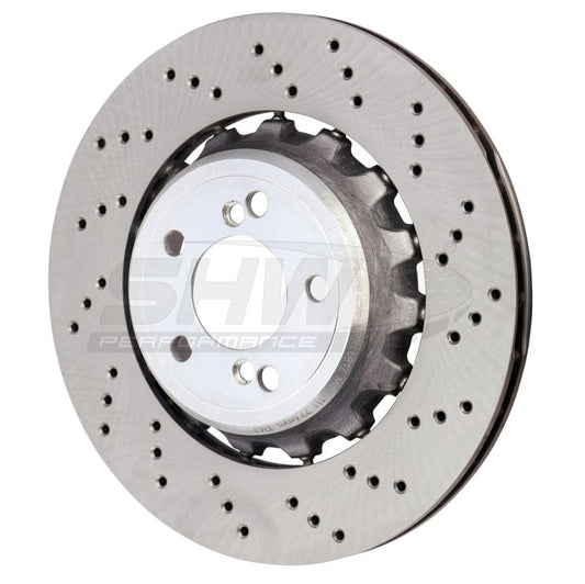 Kies-Motorsports SHW Performance SHW 15-18 BMW M3 3.0L Right Rear Cross-Drilled Lightweight Brake Rotor (34212284812)