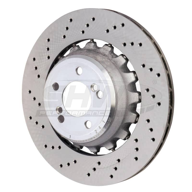 Kies-Motorsports SHW Performance SHW 15-18 BMW X5 M 4.4L Left Rear Cross-Drilled Lightweight Brake Rotor (34212284903)