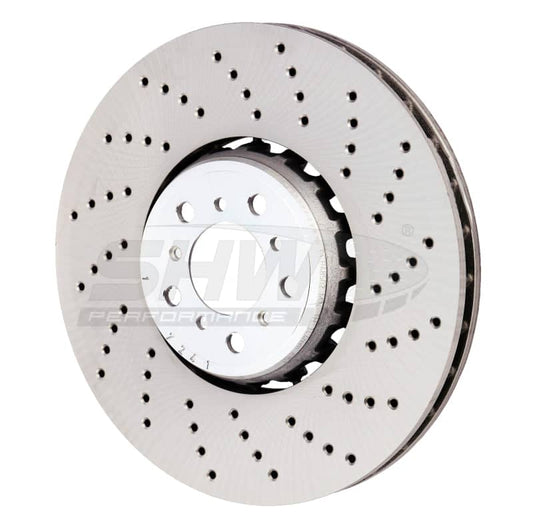 Kies-Motorsports SHW Performance SHW 15-18 BMW X5 M 4.4L Right Front Cross-Drilled Lightweight Brake Rotor (34112284902)