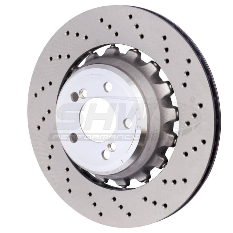 Kies-Motorsports SHW Performance SHW 15-18 BMW X5 M 4.4L Right Rear Cross-Drilled Lightweight Brake Rotor (34212284904)