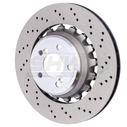 Kies-Motorsports SHW Performance SHW 15-18 BMW X5 M 4.4L Right Rear Cross-Drilled Lightweight Brake Rotor (34212284904)