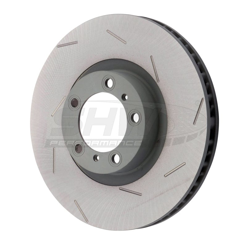 Kies-Motorsports SHW Performance SHW 17-20 Porsche Panamera 4S w/18in Wheels Right Front Slotted Monobloc Brake Rotor (971615302L)