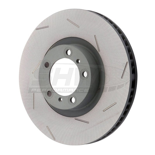 Kies-Motorsports SHW Performance SHW 17-20 Porsche Panamera 4S w/18in Wheels Right Front Slotted Monobloc Brake Rotor (971615302L)