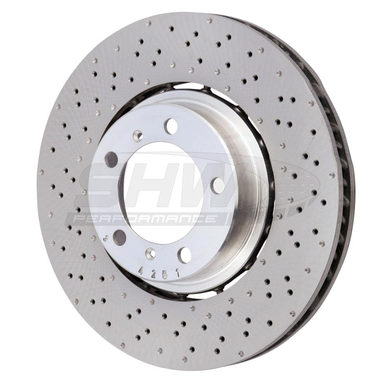 Kies-Motorsports SHW Performance SHW 18-19 Porsche 911 Carrera 4 GTS w/o Ceramic Brake Left Frt Drill-Dimp LW Brake Rotor (9P1615301)