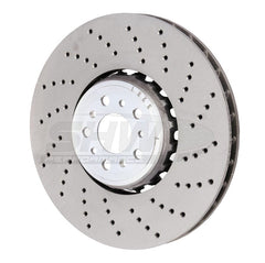 Kies-Motorsports SHW Performance SHW 18-21 BMW M5 4.4L Right Front Cross-Drilled Lightweight Brake Rotor (34117991102)