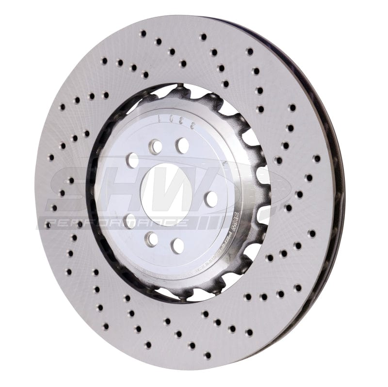 Kies-Motorsports SHW Performance SHW 18-21 BMW M5 4.4L Right Rear Cross-Drilled Lightweight Brake Rotor (34217991104)