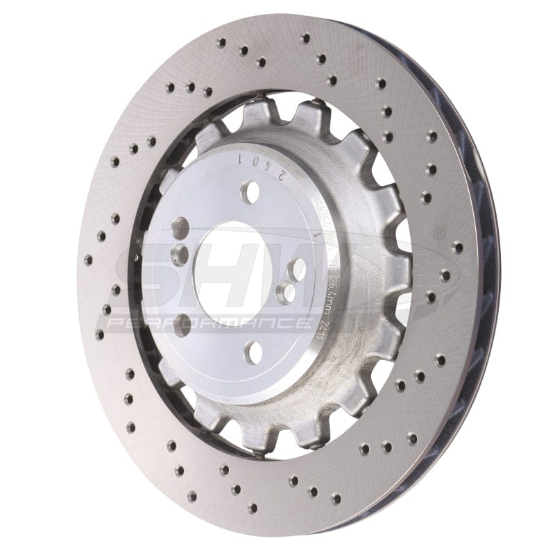 Kies-Motorsports SHW Performance SHW 19-21 BMW M2 Competition 3.0L Right Rear Cross-Drilled Lightweight Brake Rotor (34118072020)
