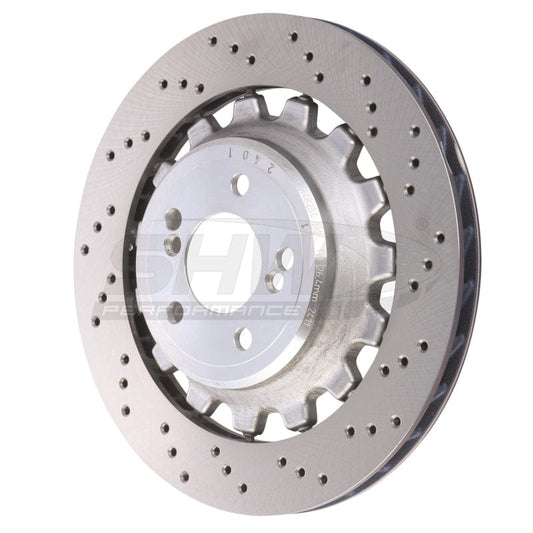 Kies-Motorsports SHW Performance SHW 19-21 BMW M2 Competition 3.0L Right Rear Cross-Drilled Lightweight Brake Rotor (34118072020)
