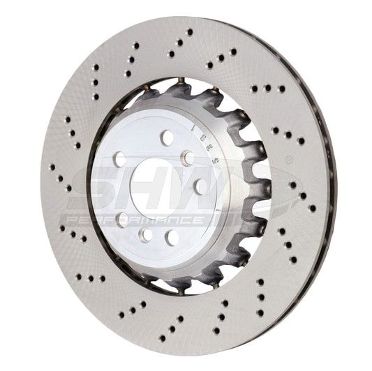 Kies-Motorsports SHW Performance SHW 20-21 BMW X3 M 3.0L Left Rear Cross-Drilled Lightweight Brake Rotor (34118054827)