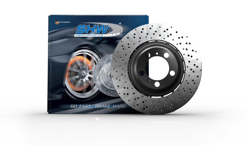 Kies-Motorsports SHW Performance SHW 20-21 Porsche 718 Cayman GT4 4.0L Left Rear Drilled-Dimp Lightweight Brake Rotor (98135240781)