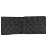 Kies-Motorsports Simply Carbon Fiber Alcantara & Real Carbon Fiber Bi-Fold Wallet (Red Stitching)