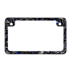 Kies-Motorsports Simply Carbon Fiber Flake Forged Carbon Fiber Motorcycle License Plate Frame Blue Flake Forged