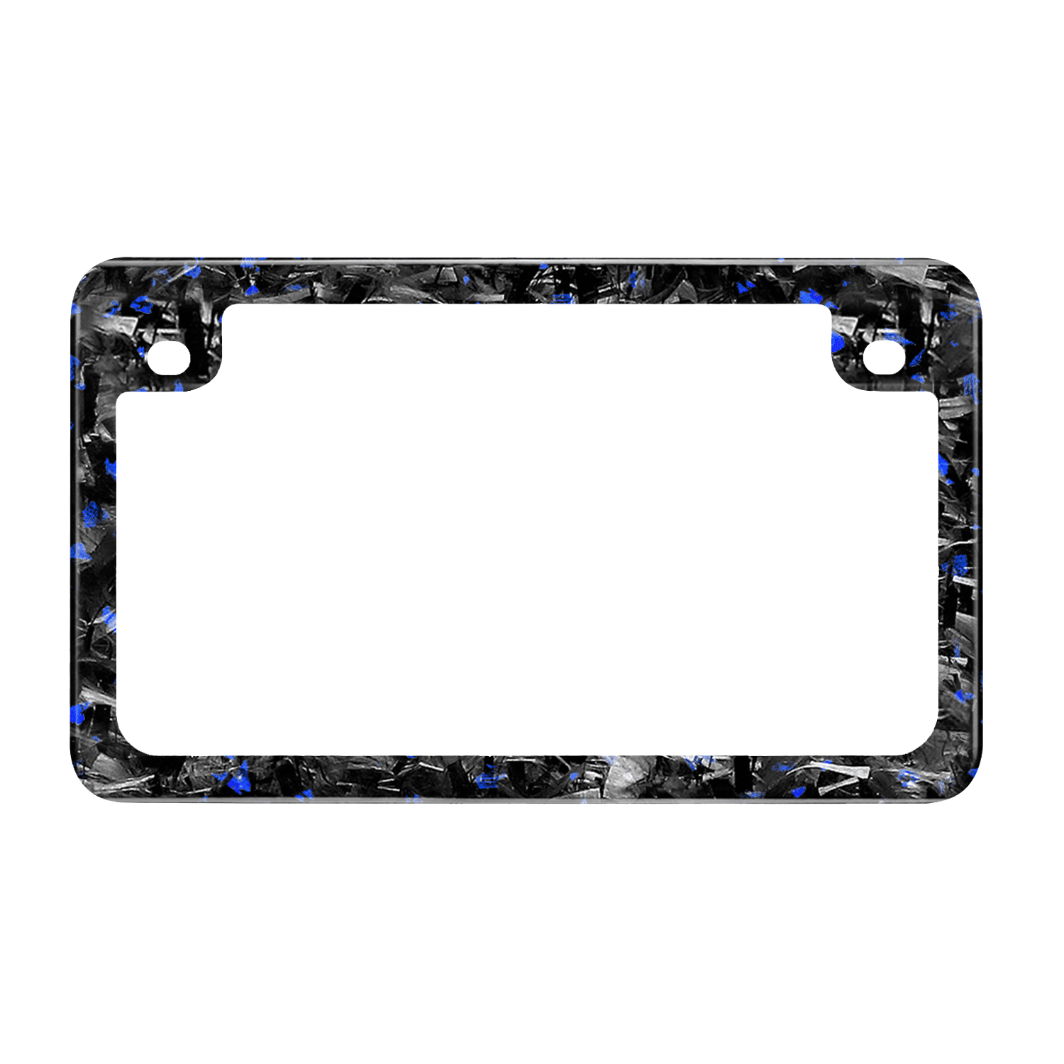 Kies-Motorsports Simply Carbon Fiber Flake Forged Carbon Fiber Motorcycle License Plate Frame Blue Flake Forged