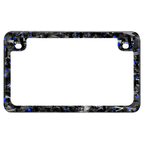 Kies-Motorsports Simply Carbon Fiber Flake Forged Carbon Fiber Motorcycle License Plate Frame Blue Flake Forged