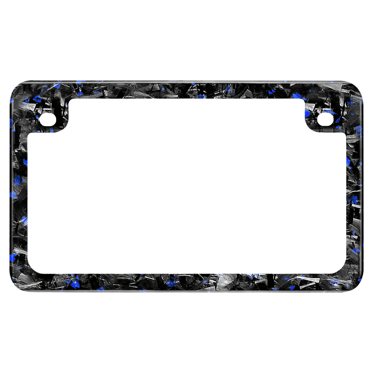 Kies-Motorsports Simply Carbon Fiber Flake Forged Carbon Fiber Motorcycle License Plate Frame Blue Flake Forged