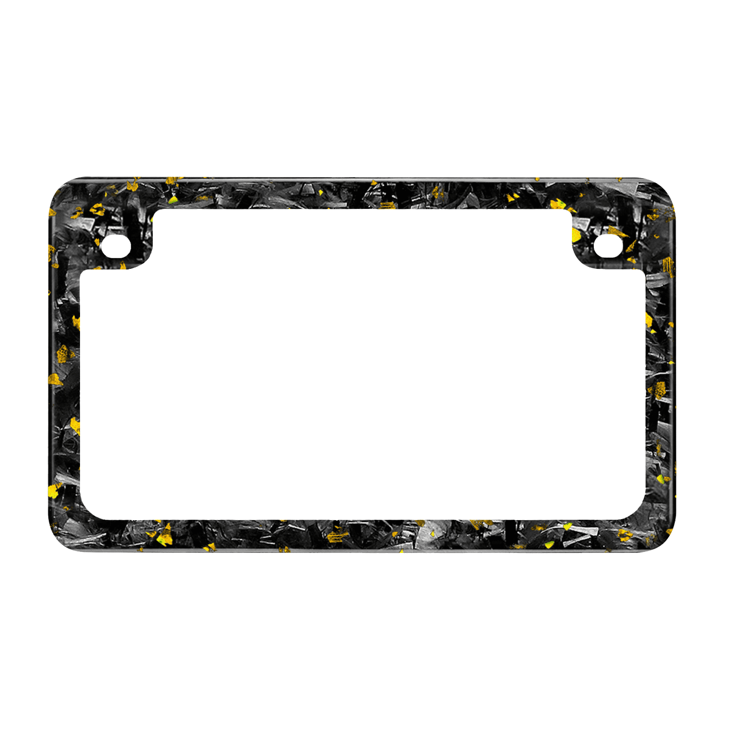 Kies-Motorsports Simply Carbon Fiber Flake Forged Carbon Fiber Motorcycle License Plate Frame Gold Flake Forged