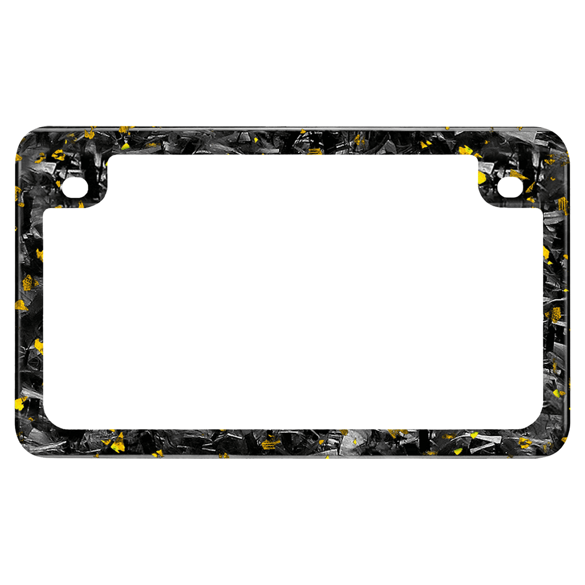 Kies-Motorsports Simply Carbon Fiber Flake Forged Carbon Fiber Motorcycle License Plate Frame Gold Flake Forged