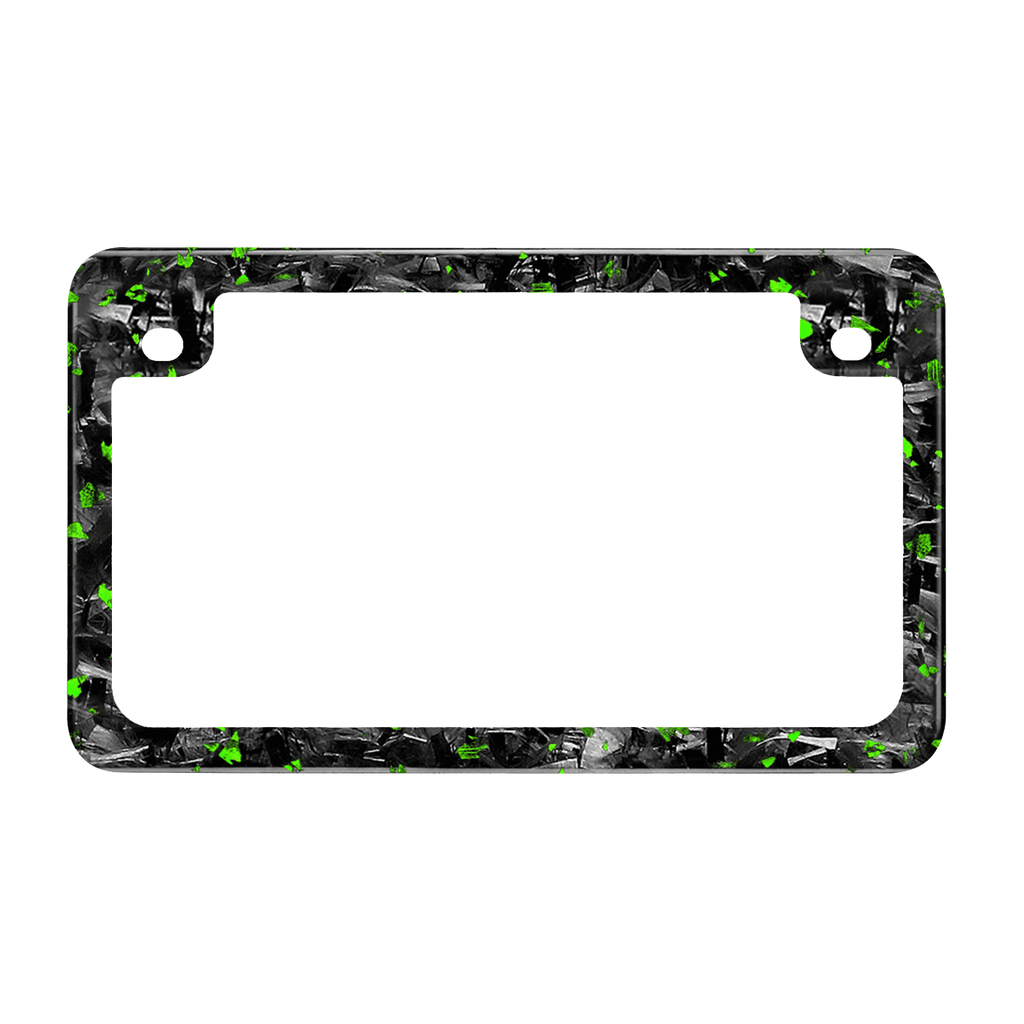 Kies-Motorsports Simply Carbon Fiber Flake Forged Carbon Fiber Motorcycle License Plate Frame Green Flake Forged