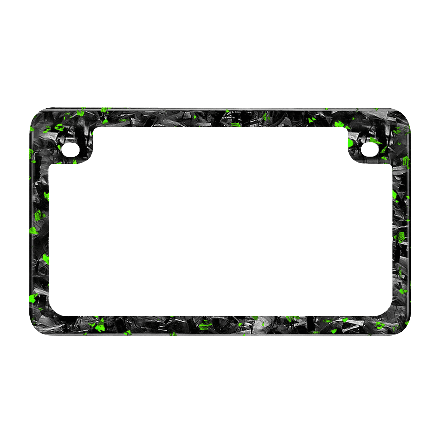 Kies-Motorsports Simply Carbon Fiber Flake Forged Carbon Fiber Motorcycle License Plate Frame Green Flake Forged