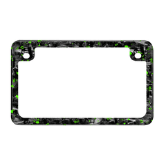 Kies-Motorsports Simply Carbon Fiber Flake Forged Carbon Fiber Motorcycle License Plate Frame Green Flake Forged