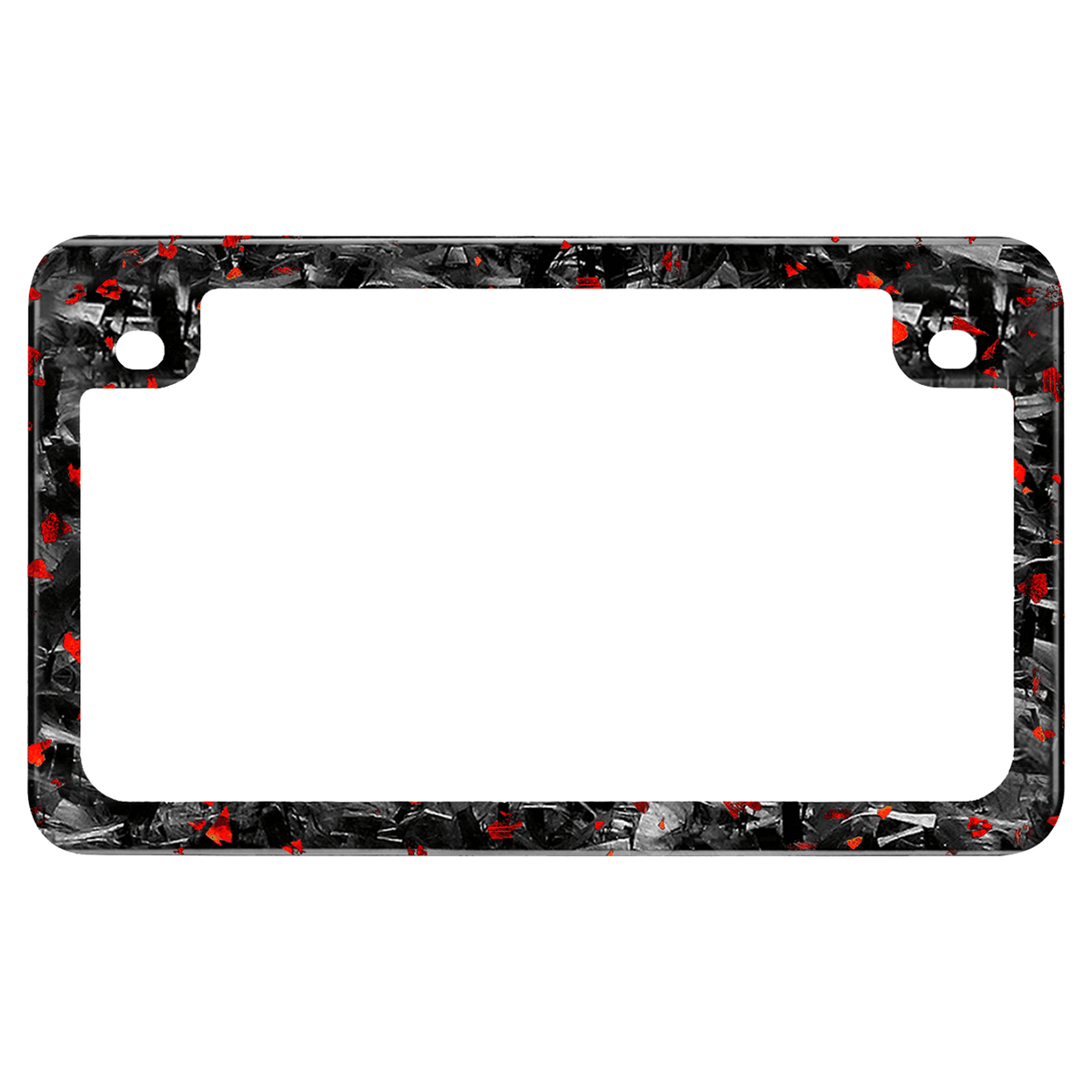Kies-Motorsports Simply Carbon Fiber Flake Forged Carbon Fiber Motorcycle License Plate Frame Red Flake Forged