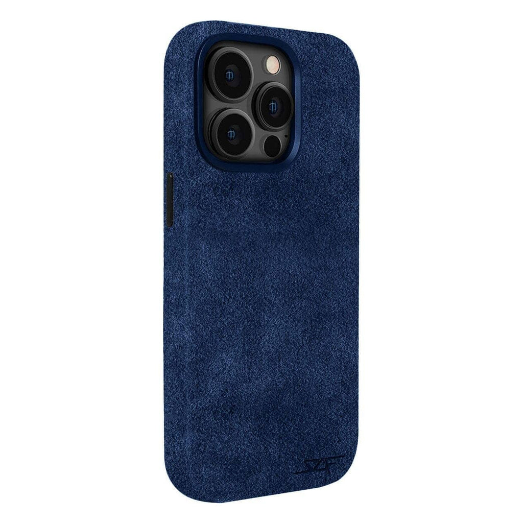 Kies-Motorsports Simply Carbon Fiber iPhone | Alcantara Case | GHOST Series Blue Alcantara / iPhone 15 Pro Max
