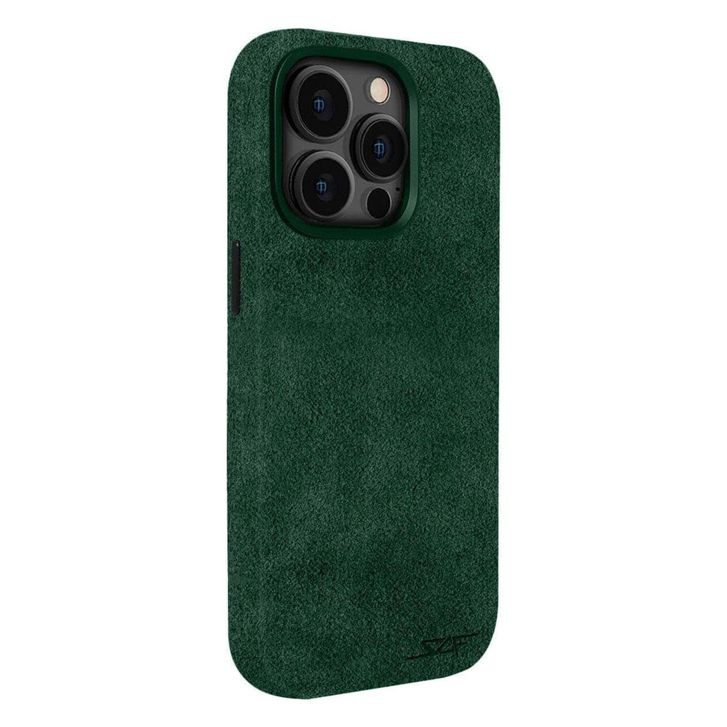 Kies-Motorsports Simply Carbon Fiber iPhone | Alcantara Case | GHOST Series Green Alcantara / iPhone 15 Pro Max