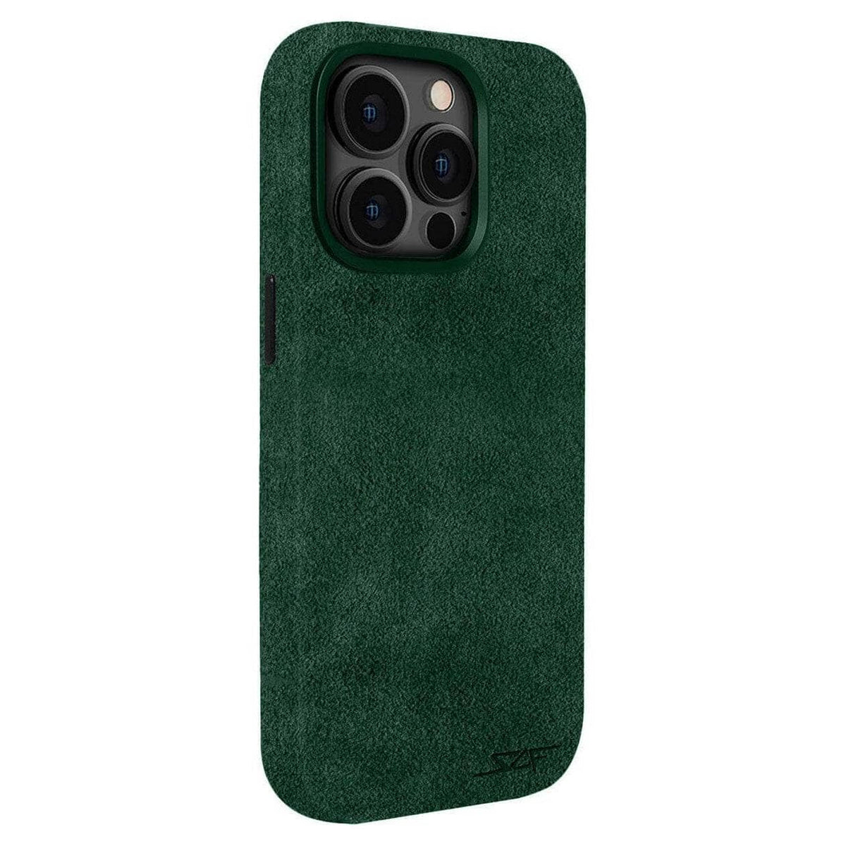 Kies-Motorsports Simply Carbon Fiber iPhone | Alcantara Case | GHOST Series Green Alcantara / iPhone 15 Pro Max