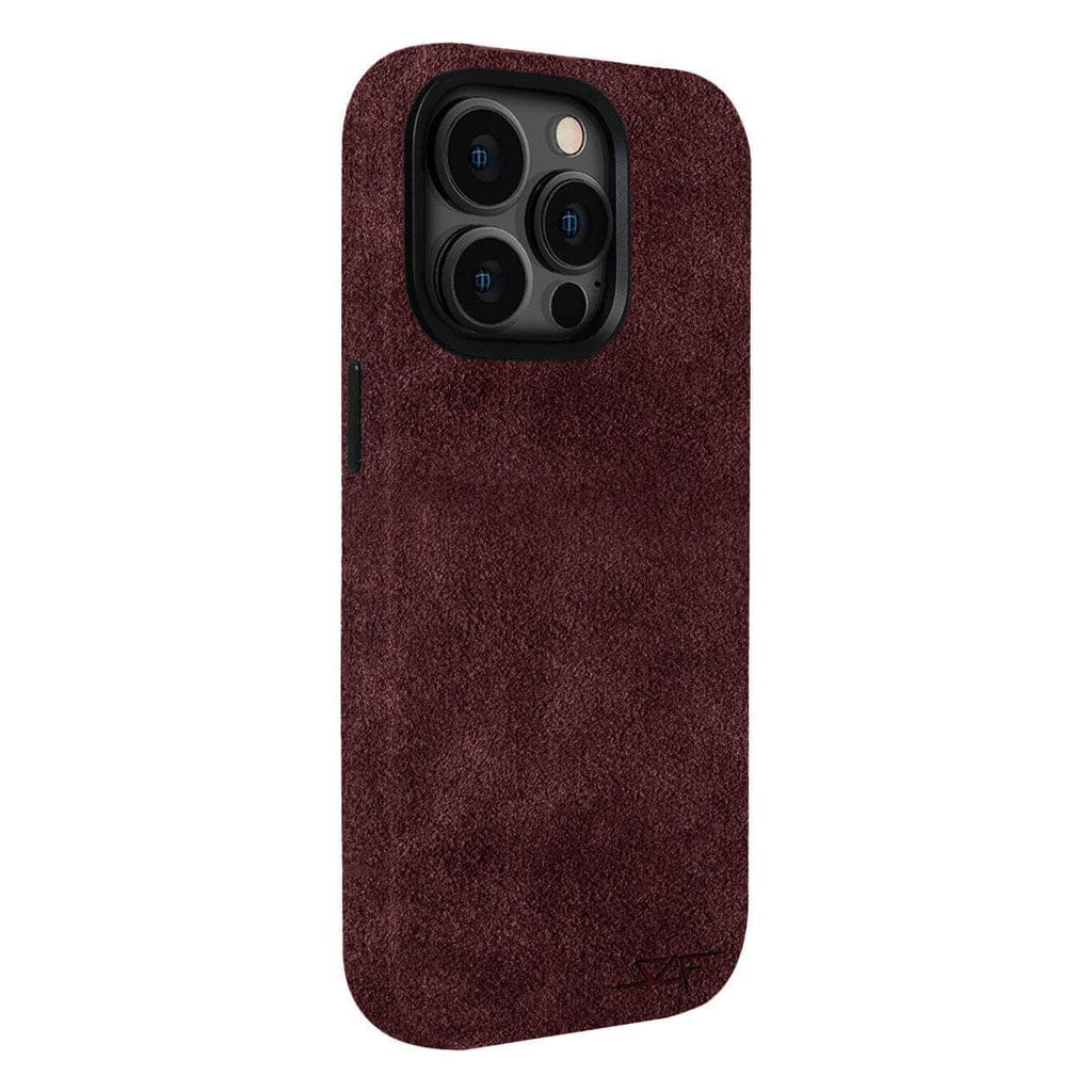 Kies-Motorsports Simply Carbon Fiber iPhone | Alcantara Case | GHOST Series Red Alcantara / iPhone 15 Pro Max