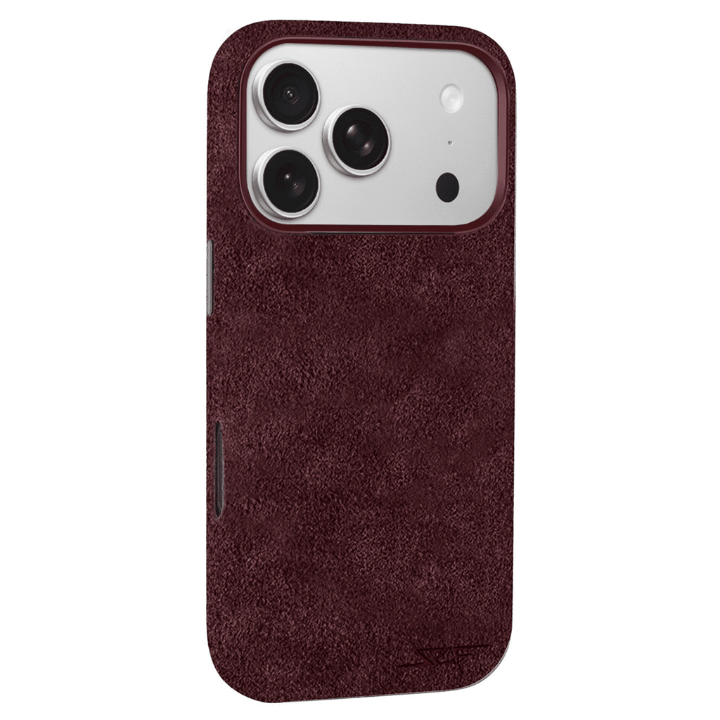 Kies-Motorsports Simply Carbon Fiber iPhone | Alcantara Case | GHOST Series Red Alcantara / iPhone 17 Pro Max
