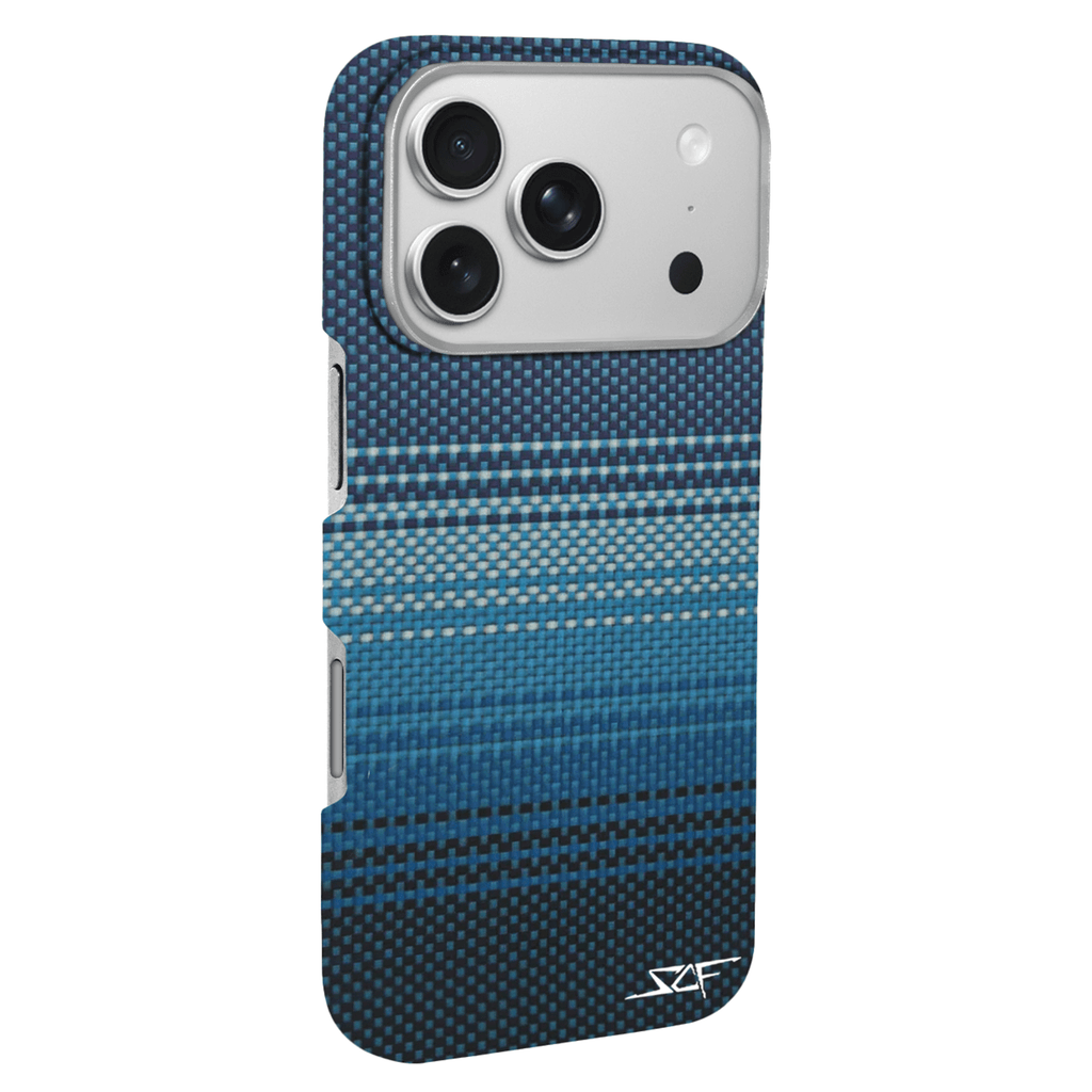 Kies-Motorsports Simply Carbon Fiber iPhone | Aramid Fiber Case | GHOST Series Radiant Blue Aramid Fiber / iPhone 17 Pro Max