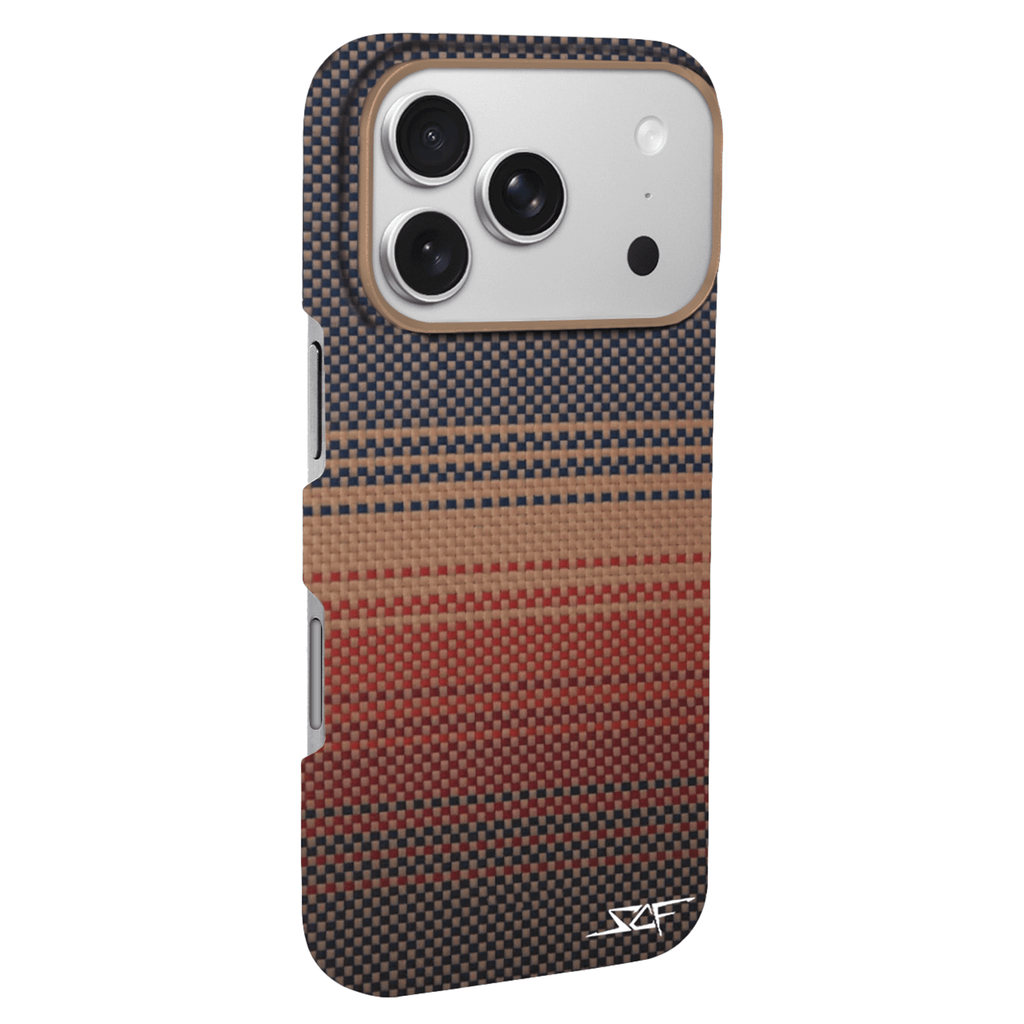 Kies-Motorsports Simply Carbon Fiber iPhone | Aramid Fiber Case | GHOST Series Radiant Orange Aramid Fiber / iPhone 17 Pro Max