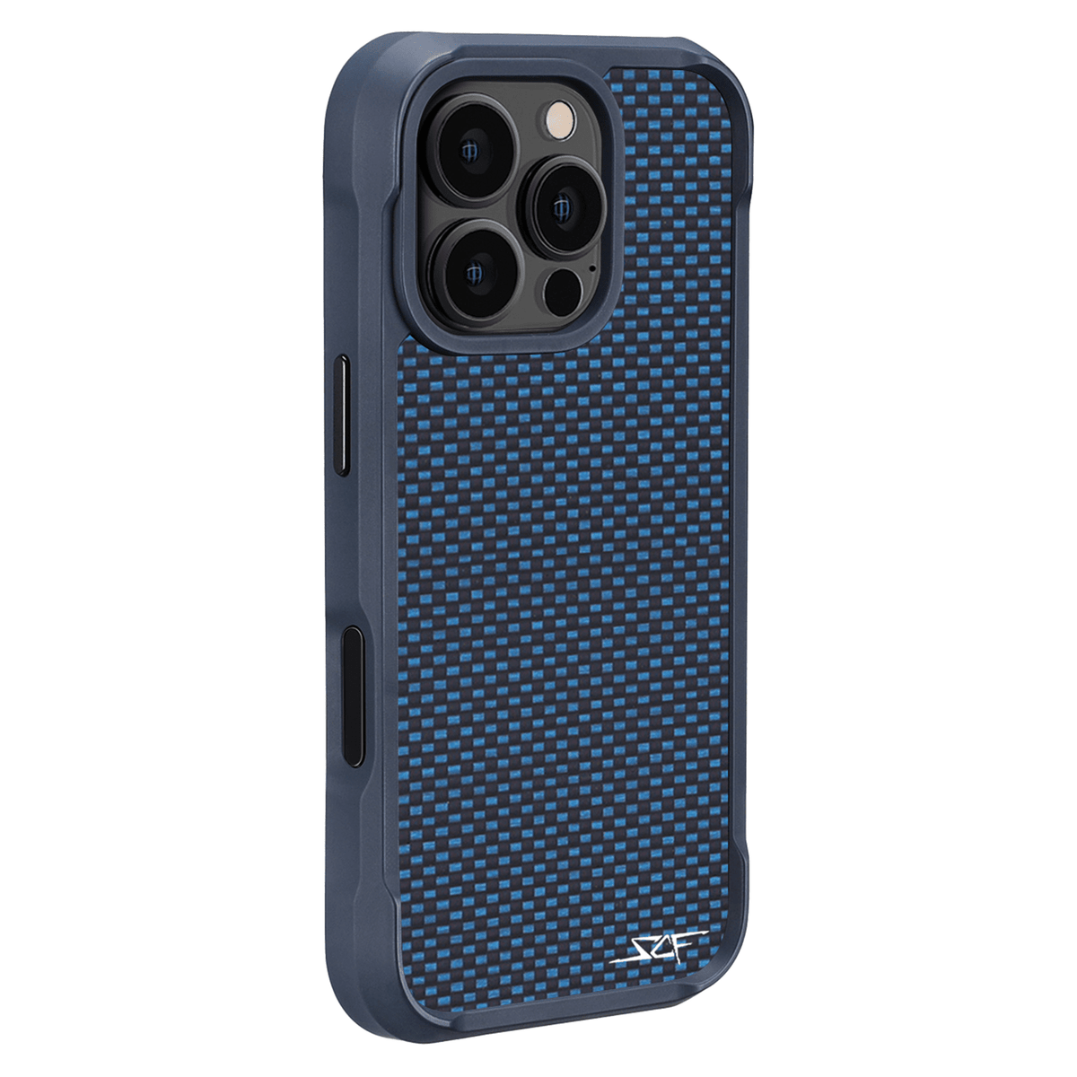 Kies-Motorsports Simply Carbon Fiber iPhone | Aramid Fiber Case | SPORT Series Blue Aramid Fiber / iPhone 16 Pro Max